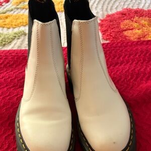 Dr. Martens White and Black Ankle Boots